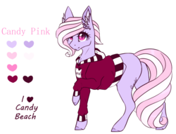 Size: 778x594 | Tagged: safe, artist:luuny-luna, oc, oc only, oc:candy pink, earth pony, pony, clothes, female, hoodie, mare, reference sheet, simple background, solo, transparent background