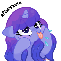 Size: 450x452 | Tagged: safe, artist:talentspark, oc, oc only, oc:amethyst dreams, pony, unicorn, base used, female, mare, simple background, solo, tongue out, transparent background