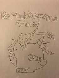 Size: 1536x2048 | Tagged: safe, artist:theanimefanz, rarity, pony, g4, alternate hairstyle, disembodied head, mohawk, monochrome, poster, punk, raripunk, traditional art