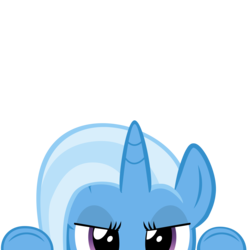 Size: 10000x10000 | Tagged: safe, artist:ace play, part of a set, trixie, pony, unicorn, g4, absurd resolution, cute, diatrixes, female, lidded eyes, mrkat7214's "i see you" pony, peeking, simple background, solo, soon, transparent background, underhoof, vector