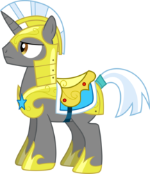 Size: 5186x6000 | Tagged: safe, artist:chainchomp2, pony, unicorn, g4, the crystal empire, .svg available, absurd resolution, armor, helmet, hoof shoes, male, royal guard, royal guard armor, saddle, simple background, solo, stallion, tack, tail wrap, transparent background, unicorn royal guard, vector