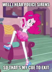 Size: 453x621 | Tagged: safe, screencap, pinkie pie, equestria girls, g4, my little pony equestria girls: better together, pinkie sitting, caption, female, image macro, meme, text