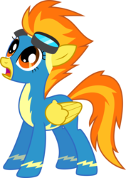 Size: 6000x8460 | Tagged: safe, artist:chainchomp2, spitfire, pegasus, pony, g4, the best night ever, absurd resolution, clothes, female, goggles, looking up, mare, open mouth, show accurate, simple background, solo, transparent background, uniform, vector, wonderbolts uniform