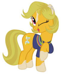 Size: 3871x4750 | Tagged: safe, artist:sixes&sevens, doctor whooves, time turner, earth pony, pony, g4, blaze (coat marking), clothes, coat markings, doctor who, ear piercing, earring, facial markings, female, jewelry, jodie whittaker, mare, one eye closed, piercing, ponified, raised hoof, simple background, socks (coat markings), solo, suspenders, the doctor, thirteenth doctor, transparent background, wink