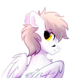 Size: 1400x1400 | Tagged: safe, artist:mirtash, oc, oc only, oc:kej, pegasus, pony, rcf community, looking back, male, smiling, stallion