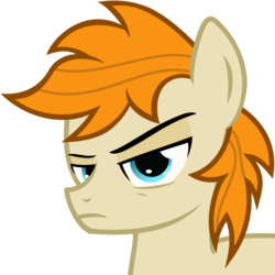 Size: 500x500 | Tagged: safe, artist:the smiling pony, oc, oc only, oc:pizzamovies, earth pony, pony, derpibooru, g4, .svg available, annoyed, bust, derpibooru badge, frown, glare, lidded eyes, looking at you, male, meta, simple background, solo, stallion, svg, transparent background, unamused, vector