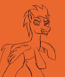 Size: 2160x2560 | Tagged: safe, artist:jimmy draws, oc, oc only, oc:doodman, pegasus, pony, angry, high res, sketch