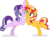 Size: 7952x5868 | Tagged: safe, artist:suramii, starlight glimmer, sunset shimmer, pony, unicorn, equestria girls, g4, absurd resolution, cheek squish, cute, dragon ball, dragon ball z, duo, female, fusion dance, glimmerbetes, gotenks, grin, looking at each other, mare, shimmerbetes, simple background, smiling, squishy cheeks, transparent background, vector