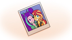Size: 1280x720 | Tagged: safe, artist:jake heritagu, aria blaze, sunset shimmer, comic:aria's archives, equestria girls, g4, my little pony equestria girls: better together, female, lesbian, shipping, sunblaze