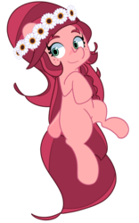 Size: 1000x1600 | Tagged: safe, artist:turtlefarminguy, gloriosa daisy, earth pony, pony, equestria girls, g4, cute, equestria girls ponified, female, flower, flower in hair, freckles, mare, ponified, simple background, smiling, solo, transparent background