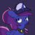 Size: 800x800 | Tagged: safe, artist:turtlefarminguy, princess luna, alicorn, pony, luna-afterdark, g4, female, hat, mare, purple background, simple background