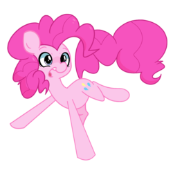 Size: 1280x1280 | Tagged: safe, artist:turtlefarminguy, pinkie pie, earth pony, pony, g4, action pose, female, mare, open mouth, simple background, solo, transparent background