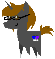 Size: 325x349 | Tagged: safe, artist:xhalesx, oc, oc only, oc:funnygamer95, pony, unicorn, animated, gif, glasses, male, simple background, smiling, solo, stallion, transparent background