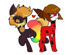 Size: 1280x960 | Tagged: safe, artist:turtlefarminguy, earth pony, pony, chat noir, heart, miraculous ladybug, ponified, simple background, transparent background