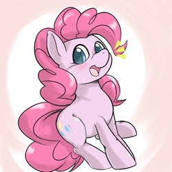 Size: 1536x1536 | Tagged: safe, artist:kurogewapony, pinkie pie, earth pony, pony, g4, blushing, colored pupils, cute, diapinkes, female, looking at you, mare, open mouth, pixiv, solo