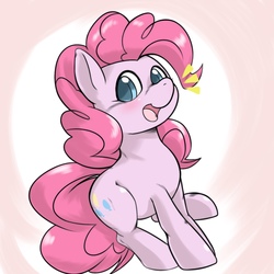 Size: 1536x1536 | Tagged: safe, artist:kurogewapony, pinkie pie, earth pony, pony, g4, blushing, colored pupils, cute, diapinkes, female, looking at you, mare, open mouth, solo