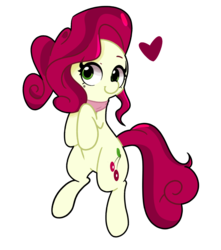 Size: 1280x1451 | Tagged: safe, artist:turtlefarminguy, cherry jubilee, earth pony, pony, g4, female, heart, mare, rearing, simple background, smiling, solo, transparent background