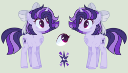 Size: 2448x1400 | Tagged: safe, artist:nocturnal-moonlight, oc, oc only, oc:starry aura, pony, unicorn, bow, female, hair bow, magical lesbian spawn, offspring, parent:rainbow dash, parent:twilight sparkle, parents:twidash, simple background, solo, teenager