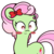 Size: 800x800 | Tagged: safe, artist:turtlefarminguy, florina tart, earth pony, pony, g4, apple family member, background pony, blush sticker, blushing, bow, cute, female, florinadorable, hair bow, mare, simple background, smiling, solo, transparent background