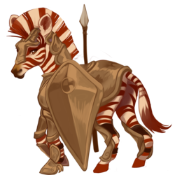 Size: 2408x2408 | Tagged: safe, artist:sitaart, oc, oc only, pony, zebra, ponyfinder, armor, commission, dungeons and dragons, guard, high res, pen and paper rpg, rpg, solo, spear, weapon, zebra oc