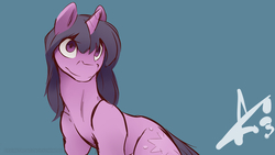 Size: 3840x2162 | Tagged: safe, artist:icychamber, twilight sparkle, pony, unicorn, g4, alternate hairstyle, cutie mark, female, high res, limited palette, mare, solo, unicorn twilight