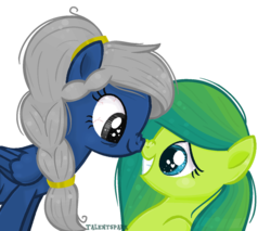 Size: 1024x872 | Tagged: safe, artist:talentspark, oc, oc only, oc:moondip, oc:talent spark, pegasus, pony, boop, female, mare, noseboop, simple background, transparent background