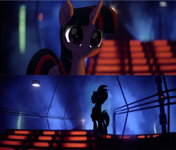 Size: 1178x1003 | Tagged: safe, artist:ejlightning007arts, tempest shadow, twilight sparkle, alicorn, pony, unicorn, g4, my little pony: the movie, cloud city, crossover, star wars, star wars: the empire strikes back, twilight sparkle (alicorn)