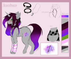 Size: 3000x2500 | Tagged: safe, artist:dawndream2003, oc, oc only, oc:dawn dream, pony, unicorn, female, high res, mare, reference sheet, solo