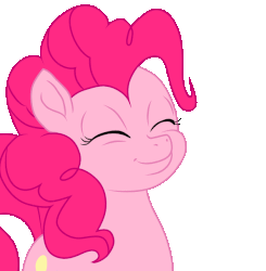 Size: 596x609 | Tagged: safe, artist:tanyahra, pinkie pie, earth pony, pony, g4, animated, eyes closed, female, gif, loop, mare, movie accurate, party soft, smiling, solo