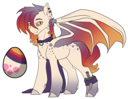 Size: 3448x2680 | Tagged: safe, artist:kxttponies, oc, oc only, bat pony, pony, egg, high res, knife, male, simple background, solo, stallion, transparent background