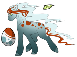 Size: 2500x1836 | Tagged: safe, artist:kxttponies, oc, oc only, kelpie, pony, egg, male, simple background, solo, transparent background