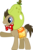 Size: 4649x7000 | Tagged: safe, artist:chainchomp2, doctor whooves, time turner, earth pony, pony, g4, one bad apple, absurd resolution, bowtie, clothes, costume, male, pear costume, raised hoof, simple background, smiling, solo, stallion, transparent background, underhoof, vector