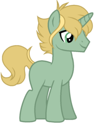 Size: 649x845 | Tagged: safe, artist:otakuchicky1, oc, oc only, pony, unicorn, male, offspring, parent:dear darling, parent:doctor caballeron, simple background, solo, stallion, transparent background