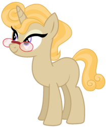 Size: 892x1066 | Tagged: safe, artist:otakuchicky1, oc, oc only, pony, unicorn, female, glasses, mare, offspring, parent:cinnamon chai, parent:trenderhoof, simple background, solo, transparent background