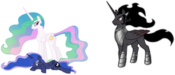 Size: 2086x890 | Tagged: safe, king sombra, princess celestia, princess luna, alicorn, pony, g4, alicornified, alternate universe, armor, bedroom eyes, celumbra, covered cutie mark, crown, cutie mark, ethereal mane, female, good king sombra, group sex, hidden cutie mark, hoof shoes, horn, implied celestibra, implied celumbra, implied lumbra, implied polyamory, implied shipping, jewelry, king sombra gets all the mares, large wings, long horn, looking at each other, looking back, lucky bastard, lust, majestic, male, mane, mare, missing accessory, mysterious, nudity, ot3, peytral, polyamory, prone, race swap, regal, regalia, romance, royal sisters, royalty, secret, seduction, seductive, seductive look, seductive pose, serious, serious face, ship:celestibra, ship:lumbra, shipping, smiling, sombracorn, stallion, starry mane, stoic, story included, straight, stripping, stupid sexy sombra, trio, undressed, when he smiles, wings