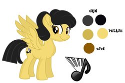 Size: 1280x855 | Tagged: safe, artist:danielitamlp, oc, oc only, oc:dany melody, pegasus, pony, cutie mark, female, looking at you, mare, reference sheet, simple background, smiling, solo, spread wings, white background, wings