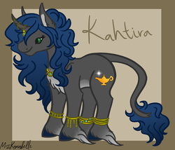 Size: 1750x1500 | Tagged: safe, artist:misskanabelle, oc, oc only, oc:kahtira, classical unicorn, pony, saddle arabian, unicorn, cheek fluff, cloven hooves, female, horn, horn jewelry, jewelry, leonine tail, mare, solo, unshorn fetlocks