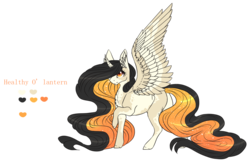 Size: 1386x900 | Tagged: safe, artist:luuny-luna, oc, oc only, oc:healthy o'lantern, alicorn, pony, female, mare, reference sheet, simple background, solo, transparent background