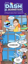 Size: 846x1913 | Tagged: safe, firefly, rainbow dash, human, pegasus, pony, g4, comic, crash and bernstein, eyes closed, female, mad (tv series), mad magazine, male, mare, open mouth, rainbow dash and bernstein, wyatt bernstein