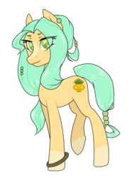Size: 470x600 | Tagged: safe, artist:astriax, oc, oc only, oc:pineapple punch, earth pony, pony, female, mare, simple background, solo, transparent background
