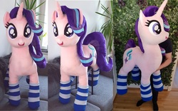 Size: 2652x1652 | Tagged: safe, artist:epicrainbowcrafts, starlight glimmer, pony, g4, clothes, irl, life size, photo, plushie, socks, solo, striped socks