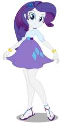 Size: 4500x8807 | Tagged: safe, alternate version, artist:mikedugan, artist:twilirity, rarity, human, equestria girls, g4, absurd resolution, belt, bracelet, clothes, curtsey, cutie mark on clothes, feet, female, jewelry, legs, looking at you, miniskirt, rarity's skirt, sandals, simple background, skirt, smiling, solo, toe ring, transparent background