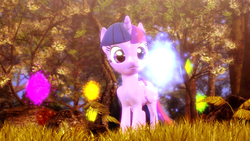 Size: 3840x2160 | Tagged: safe, artist:backmaker, twilight sparkle, alicorn, pony, g4, 3d, female, forest, forest fantasy, high res, magical, solo, source filmmaker, twilight sparkle (alicorn)