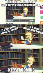 Size: 500x843 | Tagged: safe, edit, edited screencap, screencap, applejack, diy with applejack, equestria girls, g4, my little pony equestria girls: better together, my little pony equestria girls: friendship games, applejack's hat, boots, caption, cowboy hat, feet on table, female, hat, image macro, shoes, solo, stetson, text