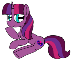 Size: 1294x1080 | Tagged: safe, artist:徐詩珮, oc, oc:eany sparkle, pony, unicorn, magical lesbian spawn, next generation, offspring, parent:tempest shadow, parent:twilight sparkle, parents:tempestlight, simple background, transparent background