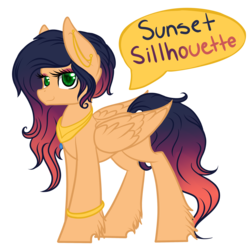 Size: 2449x2449 | Tagged: safe, artist:blocksy-art, oc, oc only, oc:sunset silhouette, pegasus, pony, female, high res, mare, simple background, solo, transparent background