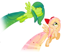 Size: 1024x739 | Tagged: safe, artist:talentspark, oc, oc only, oc:ice-cream topping, oc:talent spark, pegasus, pony, bow, female, hair bow, mare, simple background, transparent background