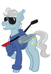 Size: 1280x1841 | Tagged: safe, artist:sixes&sevens, doctor whooves, time turner, bat pony, pony, g4, clothes, crossover, doctor who, guitar, hoodie, ponified, simple background, sunglasses, the doctor, transparent background, twelfth doctor