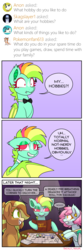 Size: 1000x2984 | Tagged: safe, artist:sickly-sour, oc, oc only, oc:caramel apple, oc:kokomo, oc:sweet pea, bat pony, earth pony, pony, ask, bashful, bat wings, board game, bowtie, comic, comic strip, dice, dungeon master, dungeons and dragons, excited, green eyes, map, ogres and oubliettes, pink eyes, pink mane, scared, spread wings, tabletop game, tumblr, wings, yellow eyes
