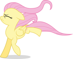 Size: 4203x3408 | Tagged: safe, artist:tomfraggle, fluttershy, pony, g4, hurricane fluttershy, eyes closed, female, simple background, solo, transparent background, vector, windswept mane